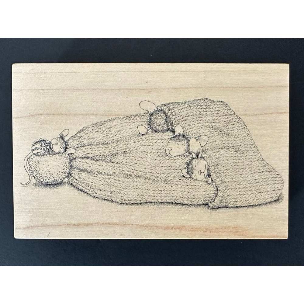 Stampa Rosa House Mouse 1999 Cap Nap 373J Rubber Stamp RARE NEW